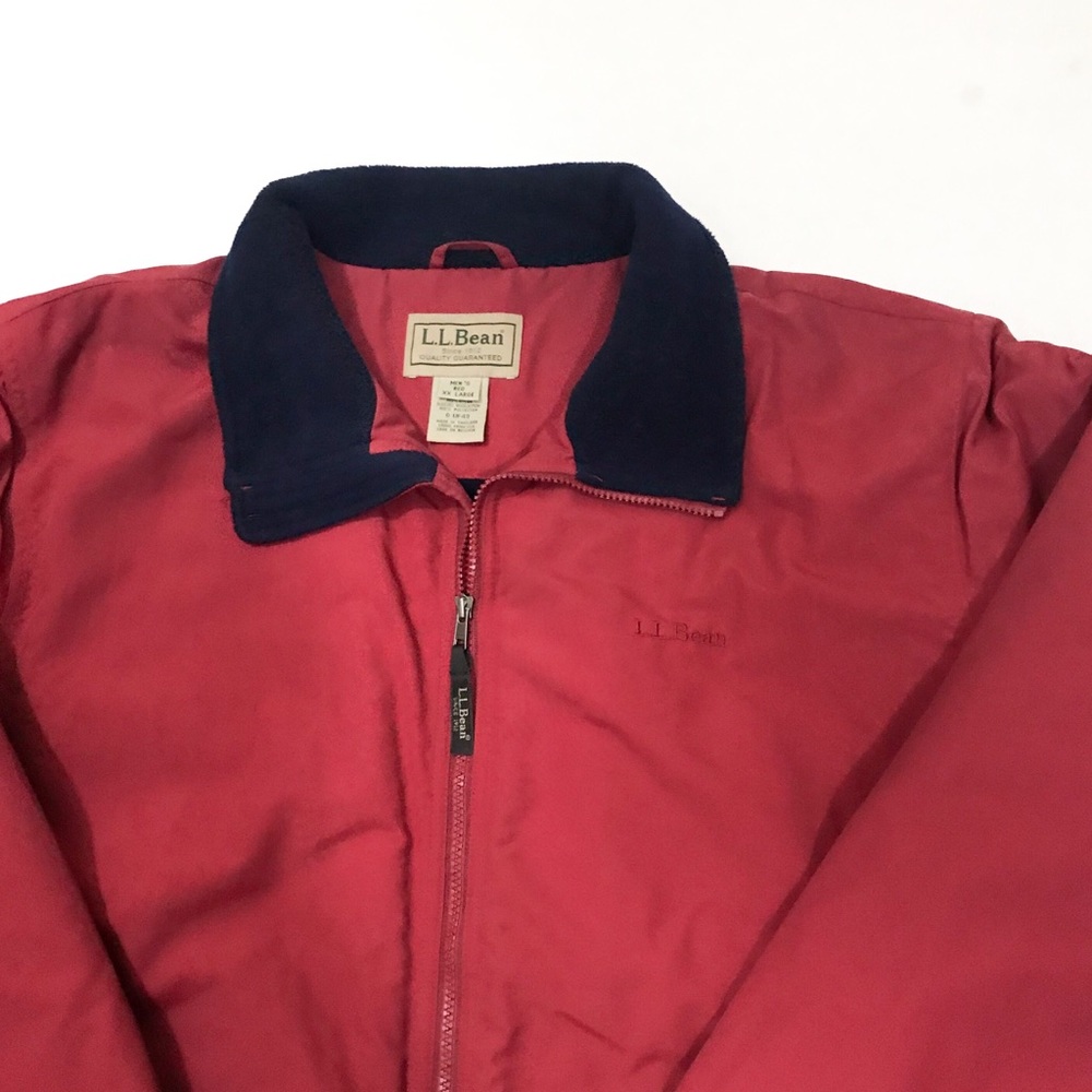 LL BEAN Warm Up Jacket Fleece Lined Windbreaker - Picture 3 of 7
